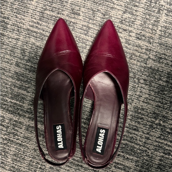 ALOHAS Shoes - ALOHAS Eros Burgundy Leather Pumps